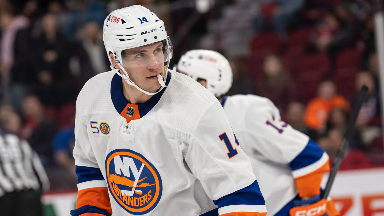 MONTREAL, QC - FEBRUARY 11: Bo Horvat (14) of the New York Islanders looks on during the second period of the NHL game between the New York Islanders and the Montreal Canadiens on February 11, 2023, at the Bell Centre in Montreal, QC