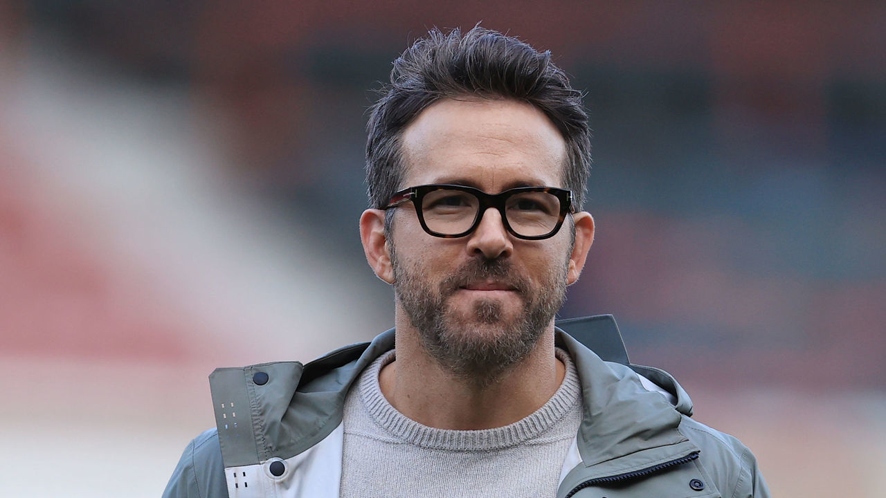 WREXHAM, WALES - JANUARY 29: Wrexham co-owner Ryan Reynolds looks on before the Emirates FA Cup Fourth Round match between Wrexham and Sheffield United at Racecourse Ground on January 29, 2023 in Wrexham, Wales.
