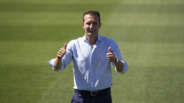 ZARAGOZA, SPAIN - AUGUST 21: Ruben Baraja attends his presentation as the new Real Zaragoza coach at Romareda Stadium on August 21, 2020 in Zaragoza, Spain.