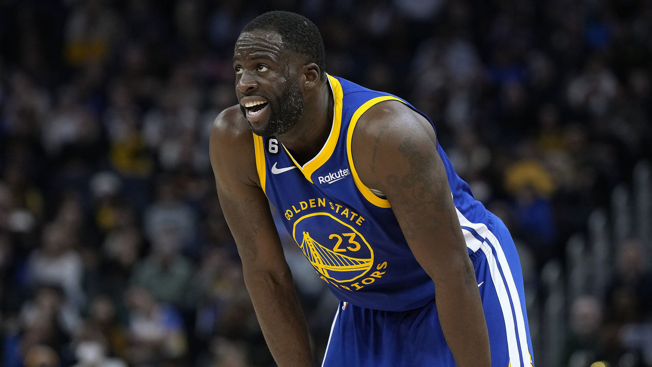 SAN FRANCISCO, CALIFORNIA - FEBRUARY 06: Draymond Green #23 of the Golden State Warriors looks on against the Oklahoma City Thunder during the third quarter of an NBA basketball game at Chase Center on February 06, 2023 in San Francisco, California.