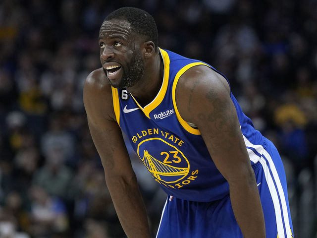 SAN FRANCISCO, CALIFORNIA - FEBRUARY 06: Draymond Green #23 of the Golden State Warriors looks on against the Oklahoma City Thunder during the third quarter of an NBA basketball game at Chase Center on February 06, 2023 in San Francisco, California.