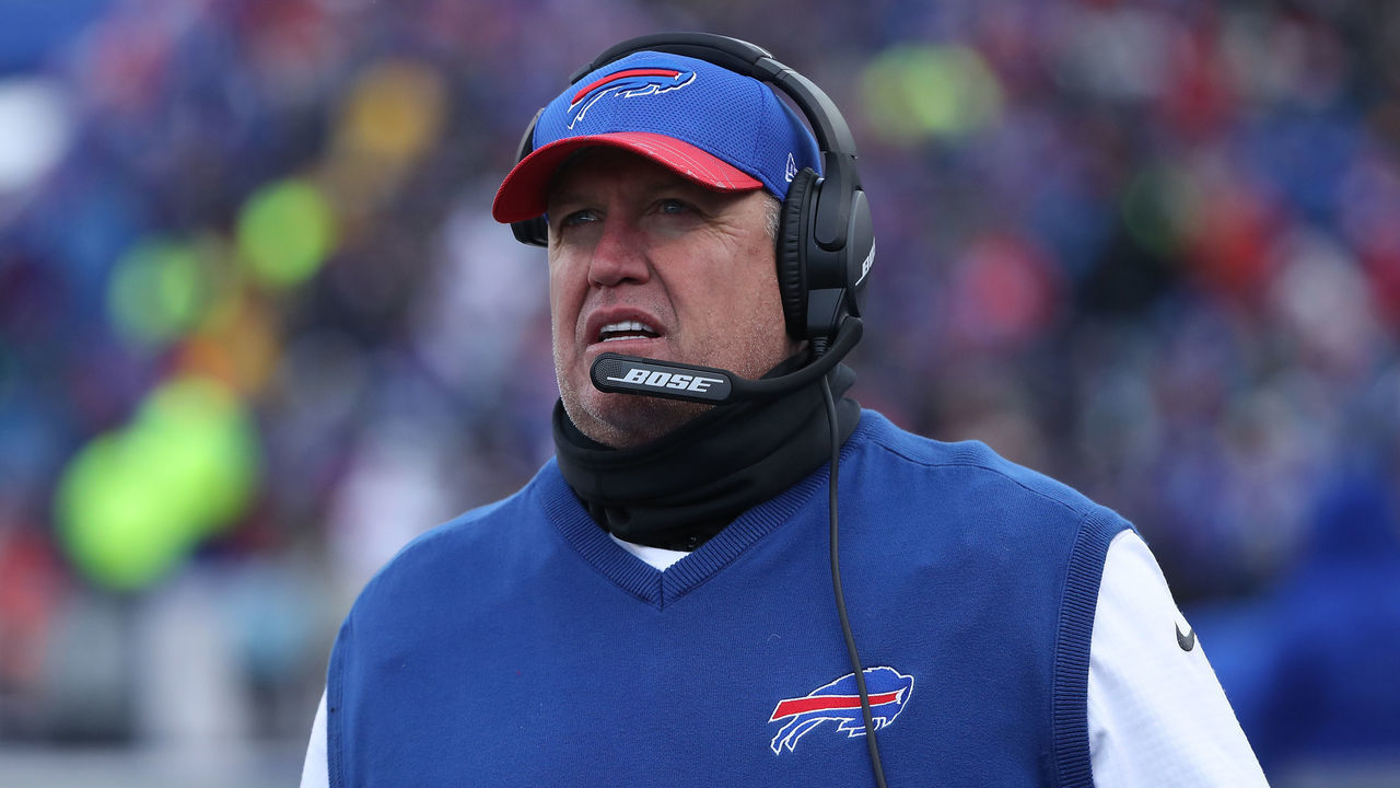 ORCHARD PARK, NY - DECEMBER 18: Head coach Rex Ryan of the Buffalo Bills during NFL game action against the Cleveland Browns at New Era Field on December 18, 2016 in Orchard Park, New York.