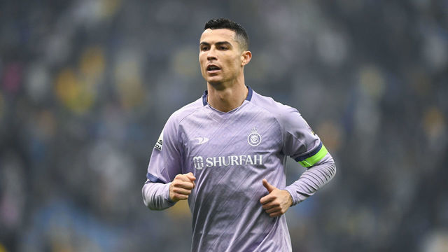 RIYADH, SAUDI ARABIA - JANUARY 26: Cristiano Ronaldo of Al Nassr FC during the Saudi Super Cup match between Al Ittihad and Al Nassr at King Fahd International Stadium on January 26, 2023 in Riyadh, Saudi Arabia.