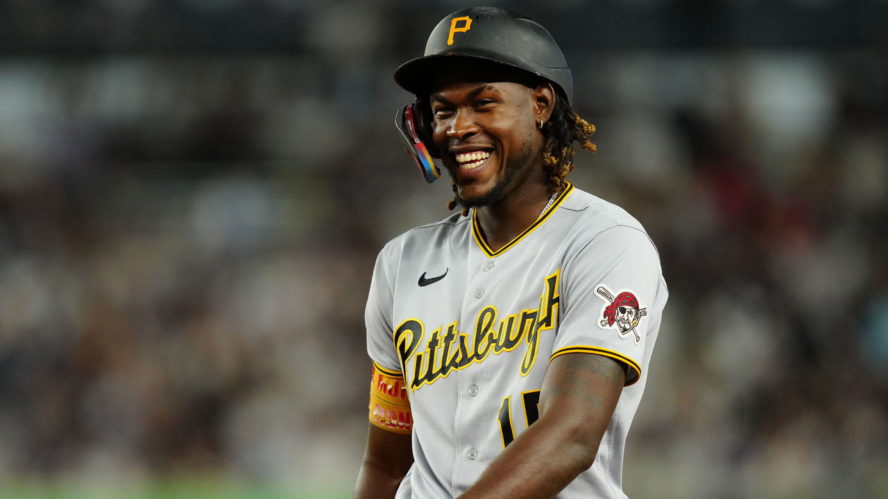 NEW YORK, NY - SEPTEMBER 20: Oneil Cruz #15 of the Pittsburgh Pirates looks on during the game between the Pittsburgh Pirates and the New York Yankees at Yankee Stadium on Tuesday, September 20, 2022 in New York, New York.