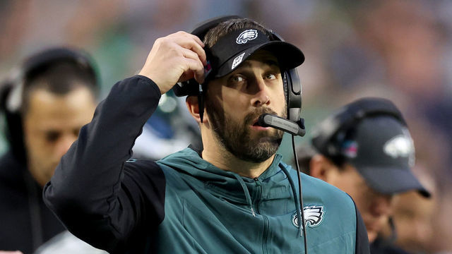 GLENDALE, ARIZONA - FEBRUARY 12: Head Coach Nick Sirianni of the Philadelphia Eagles looks on against the Kansas City Chiefs during the second quarter in Super Bowl LVII at State Farm Stadium on February 12, 2023 in Glendale, Arizona.