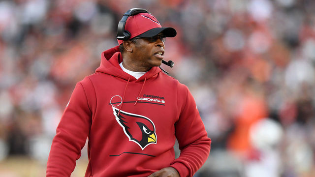CLEVELAND, OHIO - OCTOBER 17: Acting head coach defensive coordinator Vance Joseph of the Arizona Cardinals looks on during the third quarter against the Cleveland Browns at FirstEnergy Stadium on October 17, 2021 in Cleveland, Ohio.