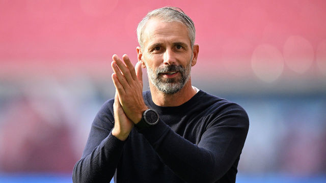 LEIPZIG, GERMANY - SEPTEMBER 10: Marco Rose, Head Coach of RB Leipzig applauds the fans following their sides victory in the Bundesliga match between RB Leipzig and Borussia Dortmund at Red Bull Arena on September 10, 2022 in Leipzig, Germany.
