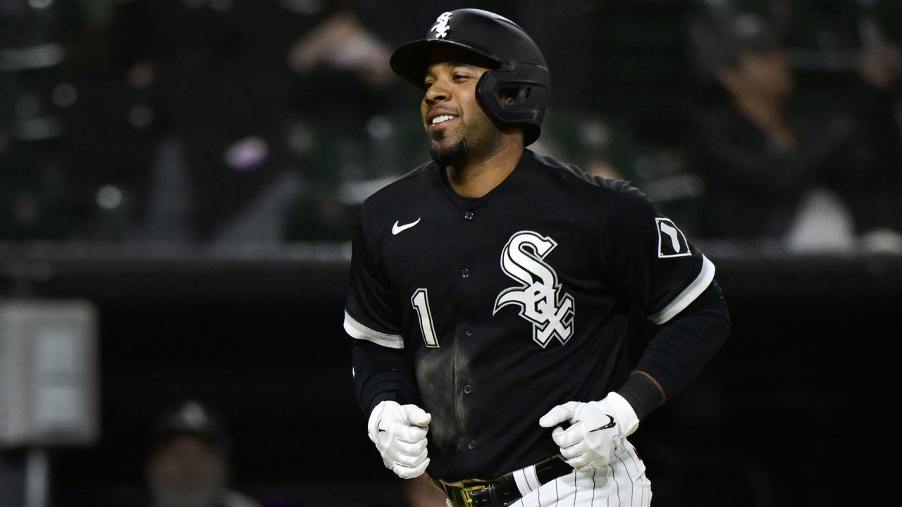 CHICAGO, ILLINOIS - OCTOBER 04: Elvis Andrus #1 of the Chicago White Sox rounds the bases after hitting a three-run home run in the fourth inning against the Minnesota Twins at Guaranteed Rate Field on October 04, 2022 in Chicago, Illinois.