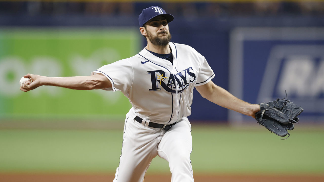 ST. PETERSBURG, FL - JULY 15: Tampa Bay Rays relief pitcher Ryan Thompson (81) delivers a pitch during an MLB game against the Baltimore Orioles on July 15, 2022 at Tropicana Field in St. Petersburg, Florida.