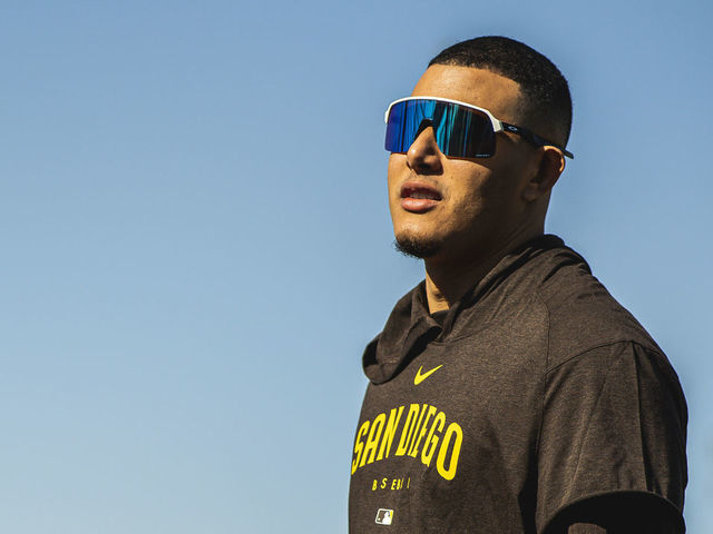 San Diego Padres third baseman Manny Machado (13) wears custom