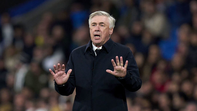 MADRID, SPAIN - FEBRUARY 15: Ancelotti head Coach of Real Madrid CF reacts during the LaLiga Santander match between Real Madrid CF and Elche CF at Estadio Santiago Bernabeu on February 15, 2023 in Madrid, Spain.