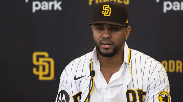 SAN DIEGO, CA - DECEMBER 09: Xander Bogaerts #2 of the San Diego Padres addresses the media at his introductory press conference at PETCO Park on December 9, 2022 in San Diego, California.