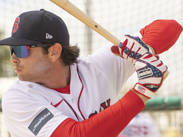FORT MYERS, FL - FEBRUARY 21: Triston Casas #36 of the Boston Red Sox takes batting practice during a Spring Training team workout on February 21, 2023 at JetBlue Park at Fenway South in Fort Myers, Florida.