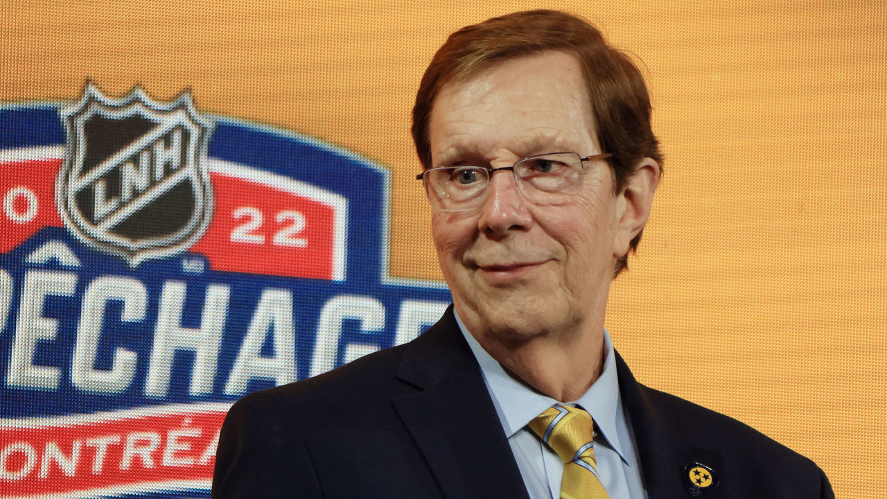 MONTREAL, QUEBEC - JULY 07: David Poile of the Nashville Predators attends the 2022 NHL Draft at the Bell Centre on July 07, 2022 in Montreal, Quebec, Canada.