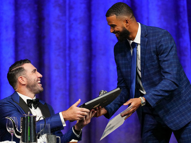 National League Cy Young Award Winner Sandy Alcantara of the Miami News  Photo - Getty Images