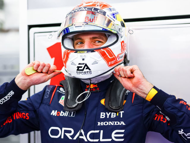 BAHRAIN, BAHRAIN - FEBRUARY 23: Max Verstappen of the Netherlands and Oracle Red Bull Racing removes his helmet in the garage after day one of F1 Testing at Bahrain International Circuit on February 23, 2023 in Bahrain, Bahrain.