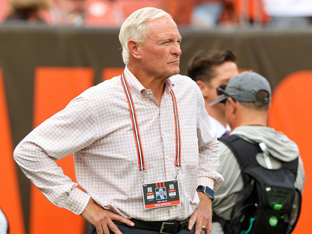 CLEVELAND, OH - SEPTEMBER 18: Cleveland Browns owner Jimmy Haslam on the sideline during the fourth quarter of the National Football League game between the New York Jets and Cleveland Browns on September 18, 2022, at FirstEnergy Stadium in Cleveland, OH.