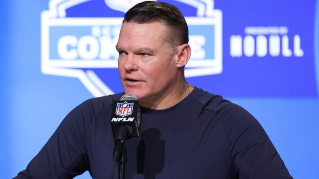 INDIANAPOLIS, INDIANA - MARCH 01: General manager Chris Ballard of the Indianapolis Colts speaks to the media during the NFL Combine at Lucas Oil Stadium on March 01, 2023 in Indianapolis, Indiana.