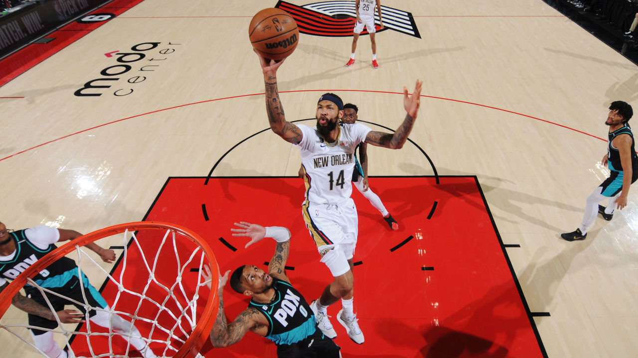 PORTLAND, OR - MARCH 1: Brandon Ingram #14 of the New Orleans Pelicans shoots the ball during the game against the Portland Trail Blazers on March 1, 2023 at the Moda Center Arena in Portland, Oregon. Mandatory Copyright Notice: Copyright 2023 NBAE