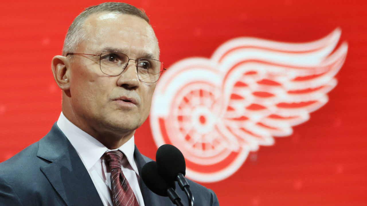 MONTREAL, QUEBEC - JULY 07: Steve Yzerman of the Detroit Red Wings attends the 2022 NHL Draft at the Bell Centre on July 07, 2022 in Montreal, Quebec, Canada.