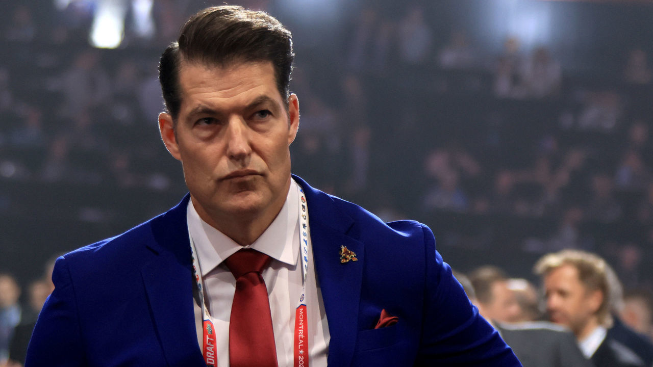 MONTREAL, QUEBEC - JULY 07: General manager Bill Armstrong of the Arizona Coyotes during Round One of the 2022 Upper Deck NHL Draft at Bell Centre on July 07, 2022 in Montreal, Quebec, Canada.