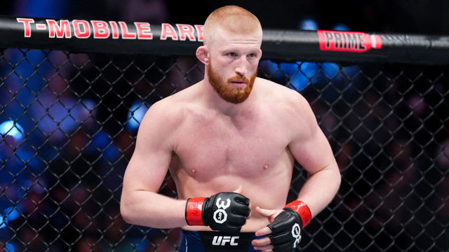 LAS VEGAS, NEVADA - MARCH 04: Bo Nickal enters the Octagon in a middleweight fight during the UFC 285 event at T-Mobile Arena on March 04, 2023 in Las Vegas, Nevada.