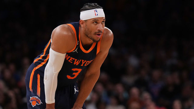 NEW YORK, NEW YORK - FEBRUARY 25: Josh Hart #3 of the New York Knicks in action against the New Orleans Pelicans at Madison Square Garden on February 25, 2023 in New York City. New York Knicks defeated the New Orleans Pelicans 128-106