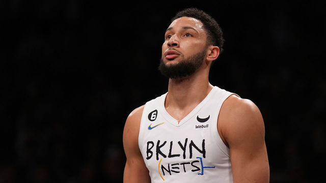 NEW YORK, NEW YORK - JANUARY 26: Ben Simmons #10 of the Brooklyn Nets in action against the Detroit Pistons at Barclays Center on January 26, 2023 in New York City. Detroit Pistons defeated the Brooklyn Nets 130-122.