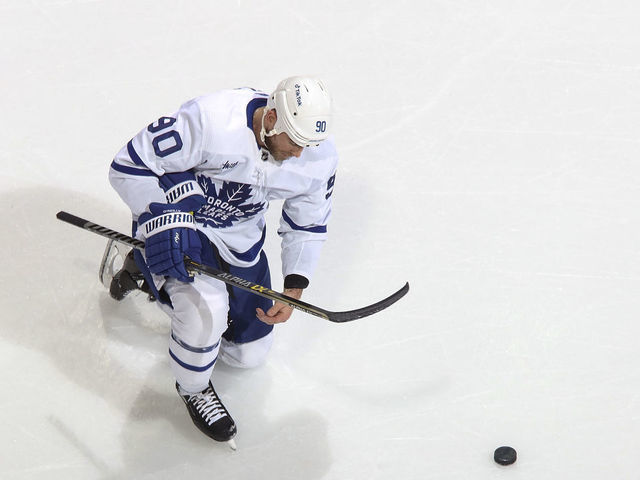 CALGARY, AB - MARCH 2: Ryan O'Reilly #90 of the Toronto Maple Leafs stretches during warmup prior to the game against the Calgary Flames at Scotiabank Saddledome on March 2, 2023 in Calgary, Alberta, Canada.
