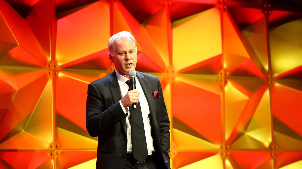 BOSTON, MASSACHUSETTS - SEPTEMBER 23: Vice Captain Patrick McEnroe of Team World speaks onstage during the Laver Cup Opening Night Gala presented by Moët & Chandon ahead of the 2021 Laver Cup at the Museum of Fine Arts, Boston on September 23, 2021 in Boston, Massachusetts.