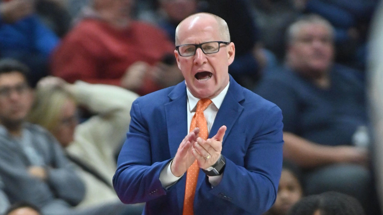 STORRS, CT - DECEMBER 02: Providence Friars head coach Jim Crowley reacts to a play during the game as the Providence Friars take on the UConn Huskies on December 2, 2022, at the Harry A. Gampel Pavilion in Storrs, Connecticut.
