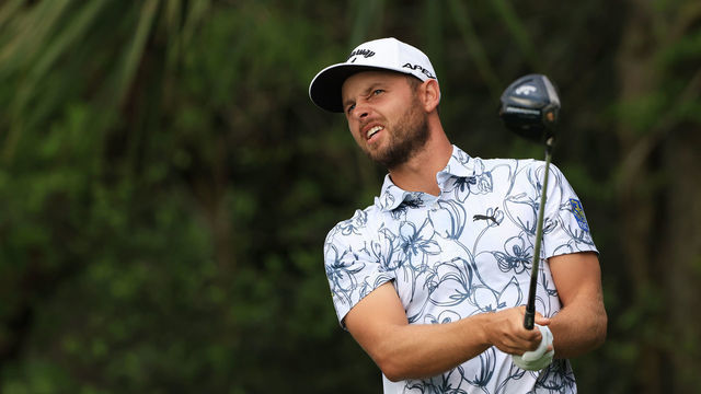 PONTE VEDRA BEACH, FLORIDA - MARCH 09: Adam Svensson of Canada watches his shot from the fifth tee during the first round of THE PLAYERS Championship on THE PLAYERS Stadium Course at TPC Sawgrass on March 09, 2023 in Ponte Vedra Beach, Florida.