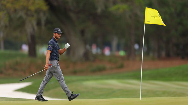 PONTE VEDRA BEACH, FLORIDA - MARCH 10: Adam Svensson of Canada reacts on the 11th green during the second round of THE PLAYERS Championship on THE PLAYERS Stadium Course at TPC Sawgrass on March 10, 2023 in Ponte Vedra Beach, Florida.