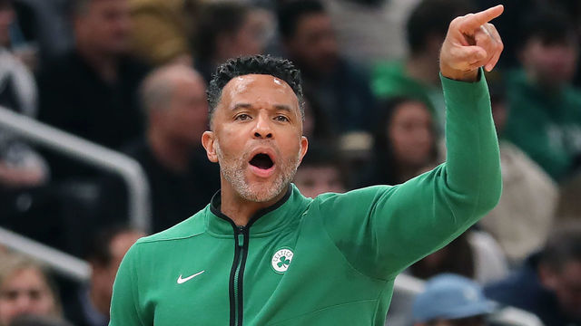 Boston, MA - December 29: Boston Celtics assistant coach Damon Stoudamire filled in as head coach for the second straight game, as interim head coach Joe Mazzulla missed the contest with an irritated eye. The Celtics defeated the Los Angeles Clippers, 116-110.