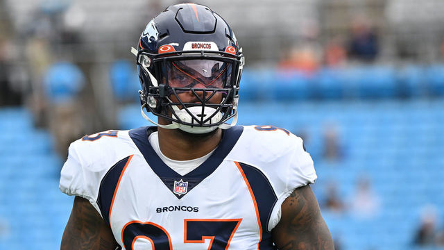 CHARLOTTE, NORTH CAROLINA - NOVEMBER 27: Dre'Mont Jones #93 of the Denver Broncos is seen during their game against the Carolina Panthers at Bank of America Stadium on November 27, 2022 in Charlotte, North Carolina.