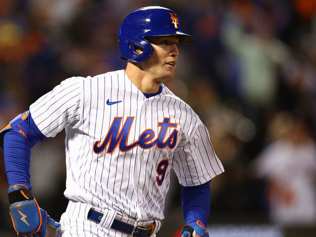 Brandon Nimmo of the New York Mets looks on during a game against