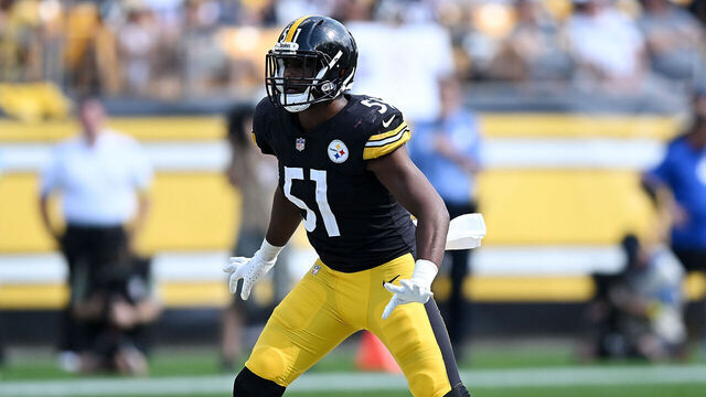 PITTSBURGH, PA - SEPTEMBER 18: Myles Jack #51 of the Pittsburgh Steelers in action during the game against the New England Patriots at Acrisure Stadium on September 18, 2022 in Pittsburgh, Pennsylvania.