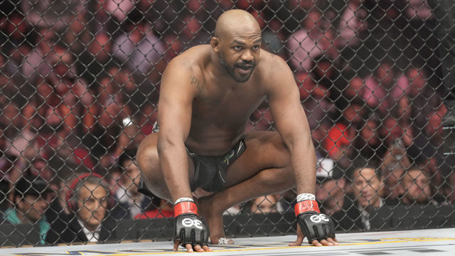 LAS VEGAS, NV - MARCH 4: Jon Jones prepares to fight Ciryl Gane in their Heavyweight fight during the UFC 285 event at T-Mobile Arena on March 4, 2023 in Las Vegas, NV, USA.