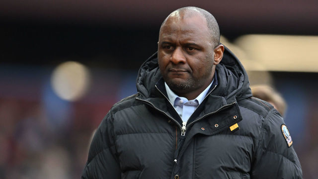 BIRMINGHAM, ENGLAND - MARCH 04: Manager Patrick Vieira of Crystal Palace looks on during the Premier League match between Aston Villa and Crystal Palace at Villa Park on March 4, 2023 in Birmingham, United Kingdom.