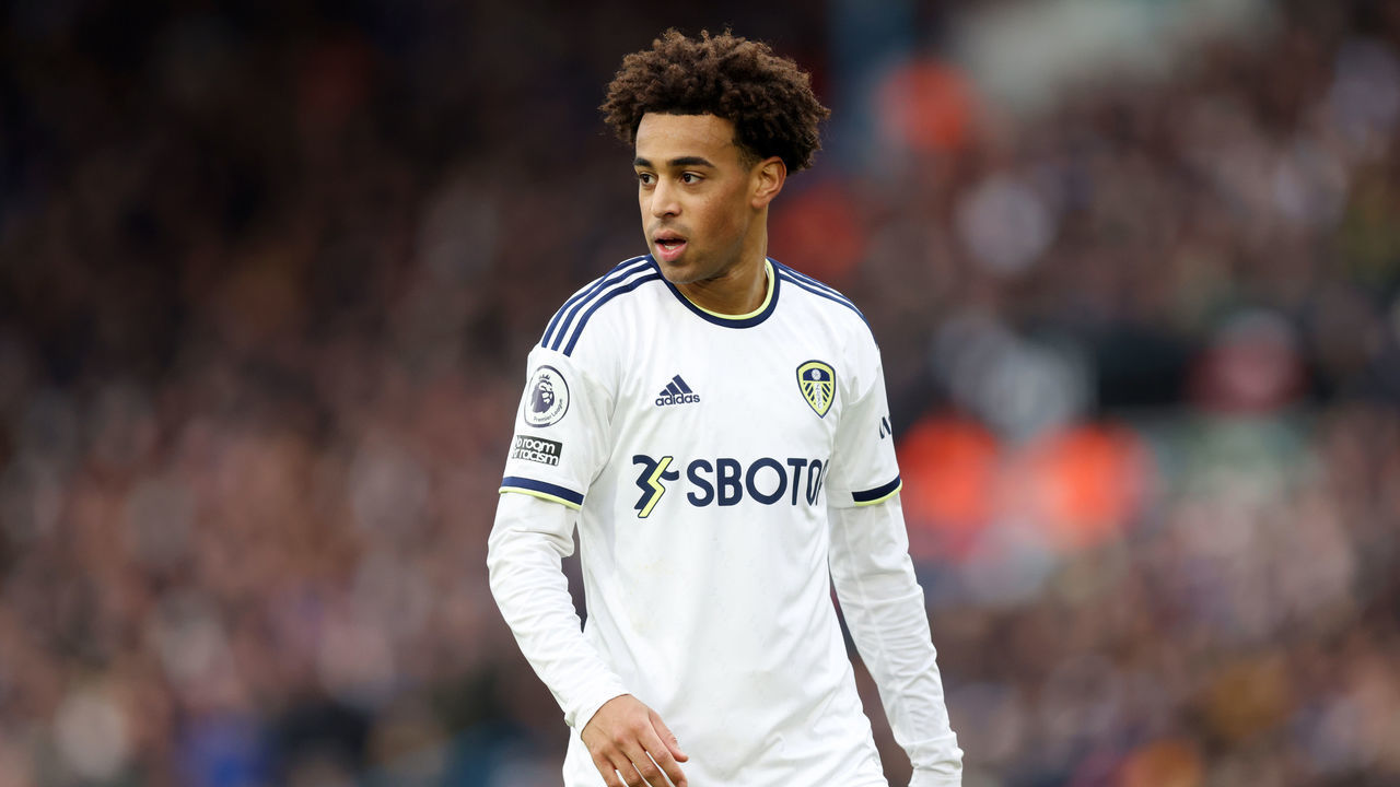 LEEDS, ENGLAND - MARCH 11: Tyler Adams of Leeds United looks on during the Premier League match between Leeds United and Brighton & Hove Albion at Elland Road on March 11, 2023 in Leeds, England.