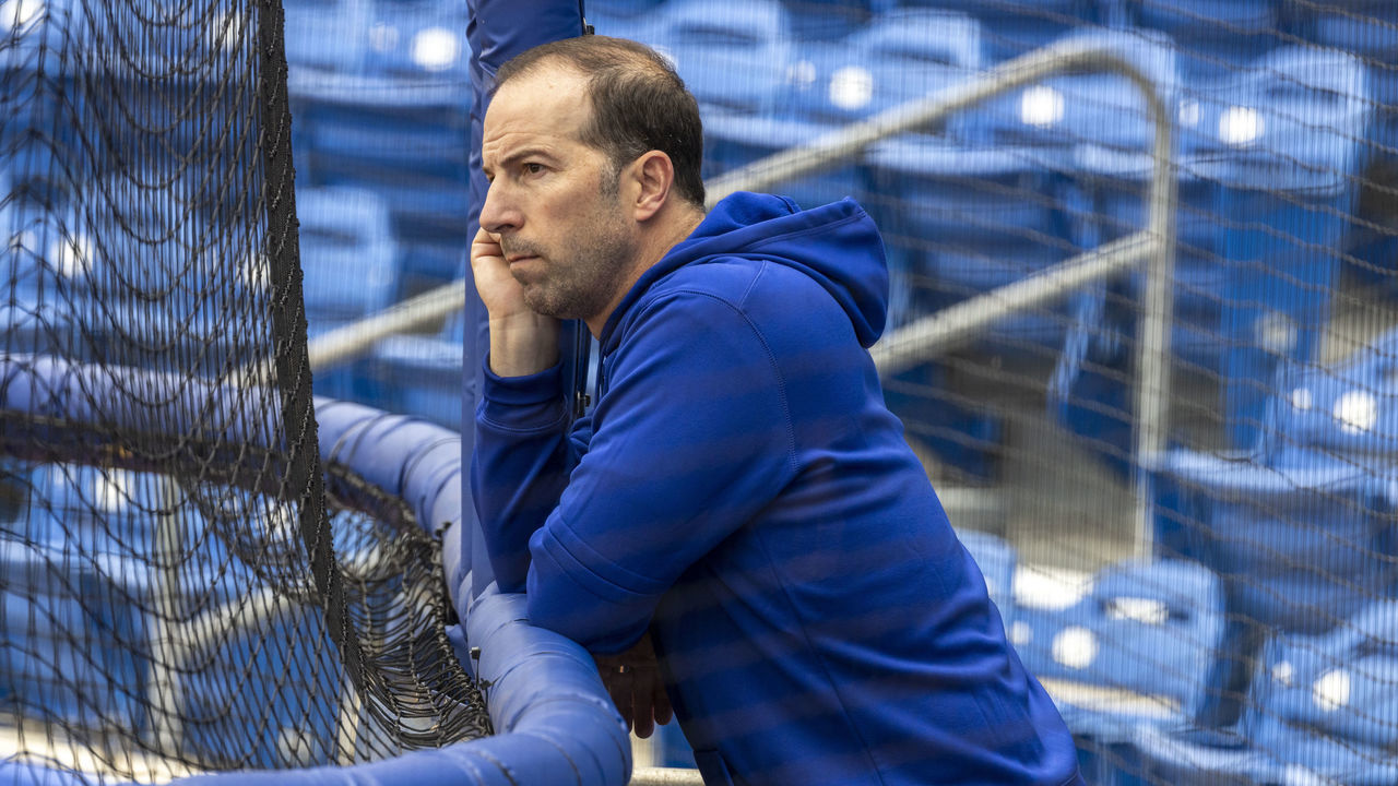 Port St. Lucie, FL: New York Mets general manager Billy Eppler during a spring training workout on Feb. 18, 2023 in Port St. Lucie, Florida.