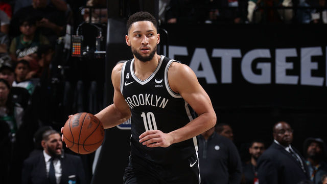 BROOKLYN, NY - JANUARY 12: Ben Simmons #10 of the Brooklyn Nets moves the ball during the game against the Boston Celtics on January 12, 2023 at Barclays Center in Brooklyn, New York. Mandatory Copyright Notice: Copyright 2023 NBAE