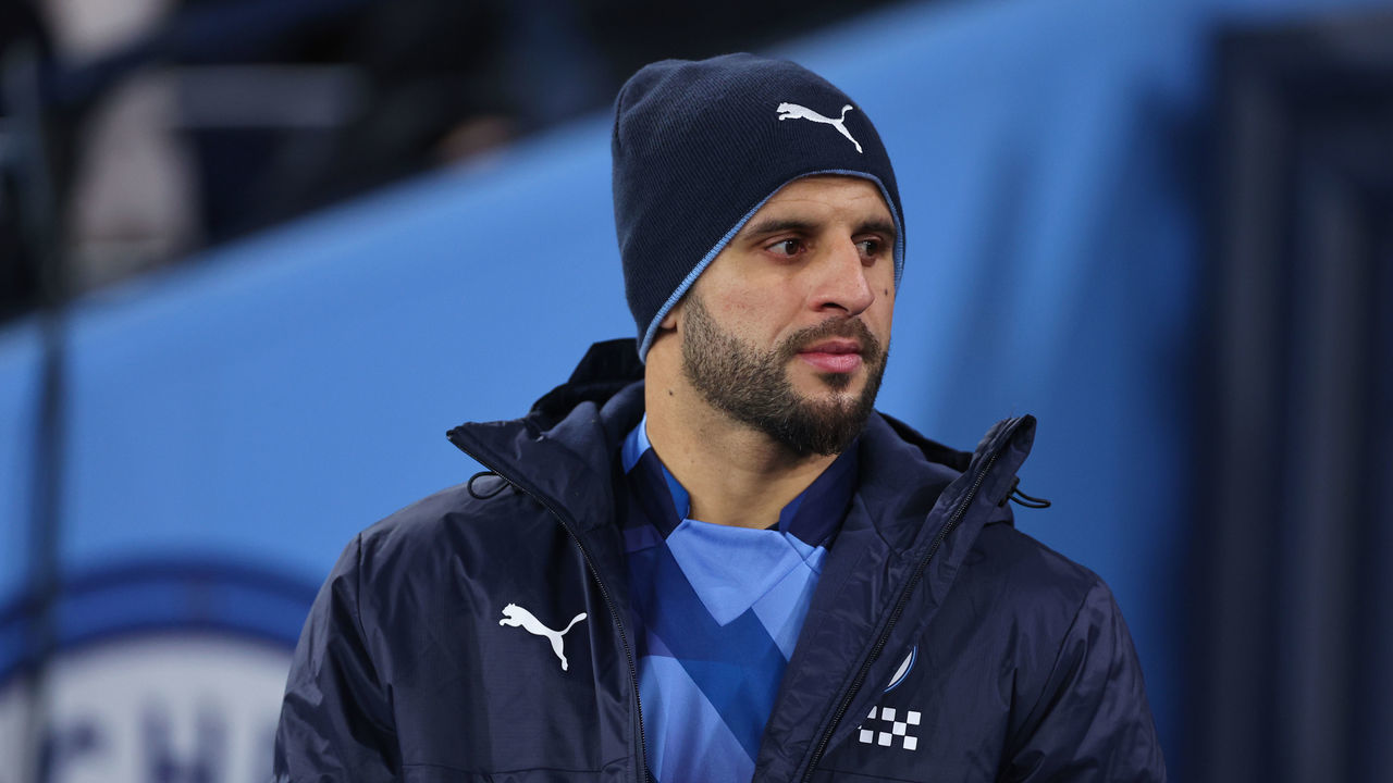 MANCHESTER, ENGLAND - MARCH 14: Kyle Walker of Manchester City during the UEFA Champions League round of 16 leg two match between Manchester City and RB Leipzig at Etihad Stadium on March 14, 2023 in Manchester, United Kingdom.