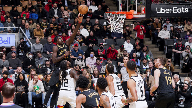 TORONTO, CANADA - MARCH 18: Pascal Siakam #43 of the Toronto Raptors goes to the basket against the Minnesota Timberwolves on March 18, 2023 at the Scotiabank Arena in Toronto, Ontario, Canada. Mandatory Copyright Notice: Copyright 2023 NBAE