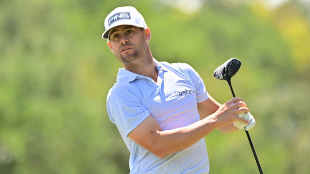 PALM HARBOR, FLORIDA - MARCH 19: Taylor Moore of the United Statesf watches his shot from the second tee during the final round of the Valspar Championship at Innisbrook Resort and Golf Club on March 19, 2023 in Palm Harbor, Florida.