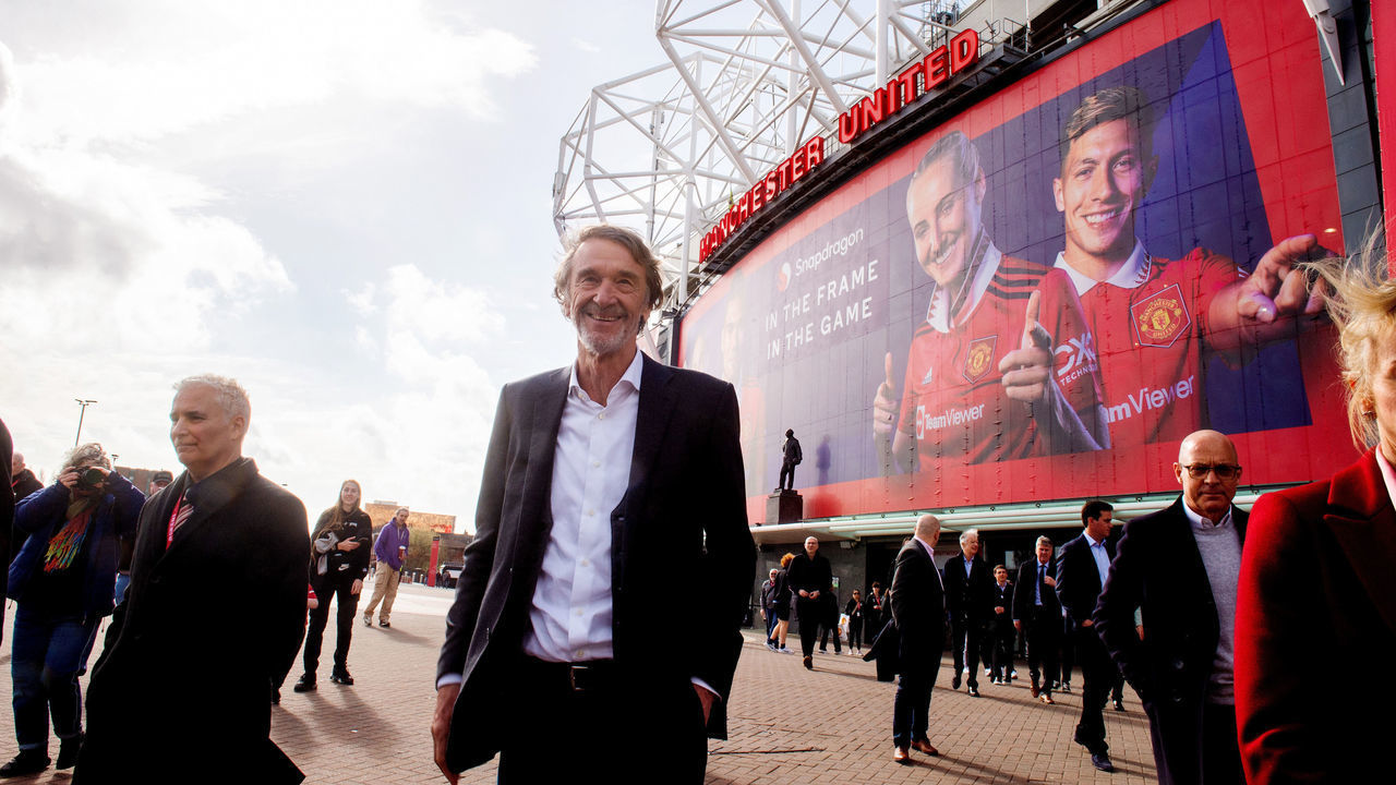 Sir Jim Ratcliffe at Old Trafford, home of Manchester United. Manchester United owners, the Glazer family, announced last November they were conducting a strategic review, with the sale of United one option being considered. Qatari banker Sheikh Jassim Bin Hamad Al Thani and INEOS founder Sir Jim Ratcliffe have bid to buy United, with both parties visiting the club this week. Picture date: Friday March 17, 2023.
