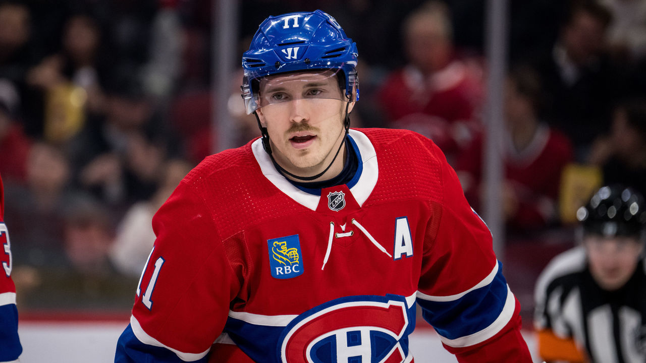 MONTREAL, QC - NOVEMBER 29:Brendan Gallagher (11) of the Montreal Canadiens looks on during the second period of the NHL game between the San Jose Sharks and the Montreal Canadiens on November 29, 2022, at the Bell Centre in Montreal, QC