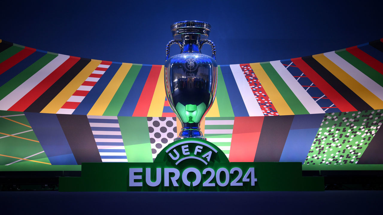 FRANKFURT AM MAIN, GERMANY - OCTOBER 09: General view ahead of the UEFA EURO 2024 qualifying round draw at Messe Frankfurt on October 09, 2022 in Frankfurt am Main, Germany.