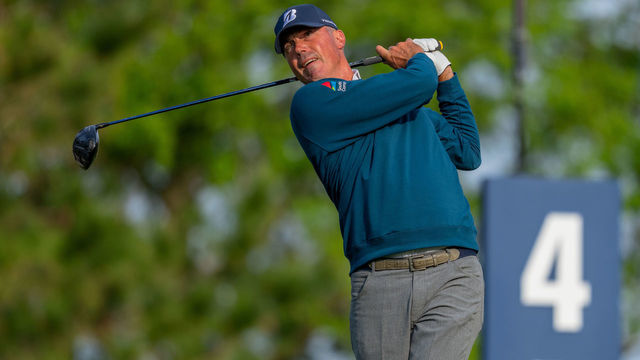PONTE VEDRA BEACH, FL - MARCH 10: Matt Kuchar of the United States hits his drive on the fourth hole during the second round of THE PLAYERS Championship on THE PLAYERS Stadium Course at TPC Sawgrass on March 10, 2023 in Ponte Vedra Beach, Florida.