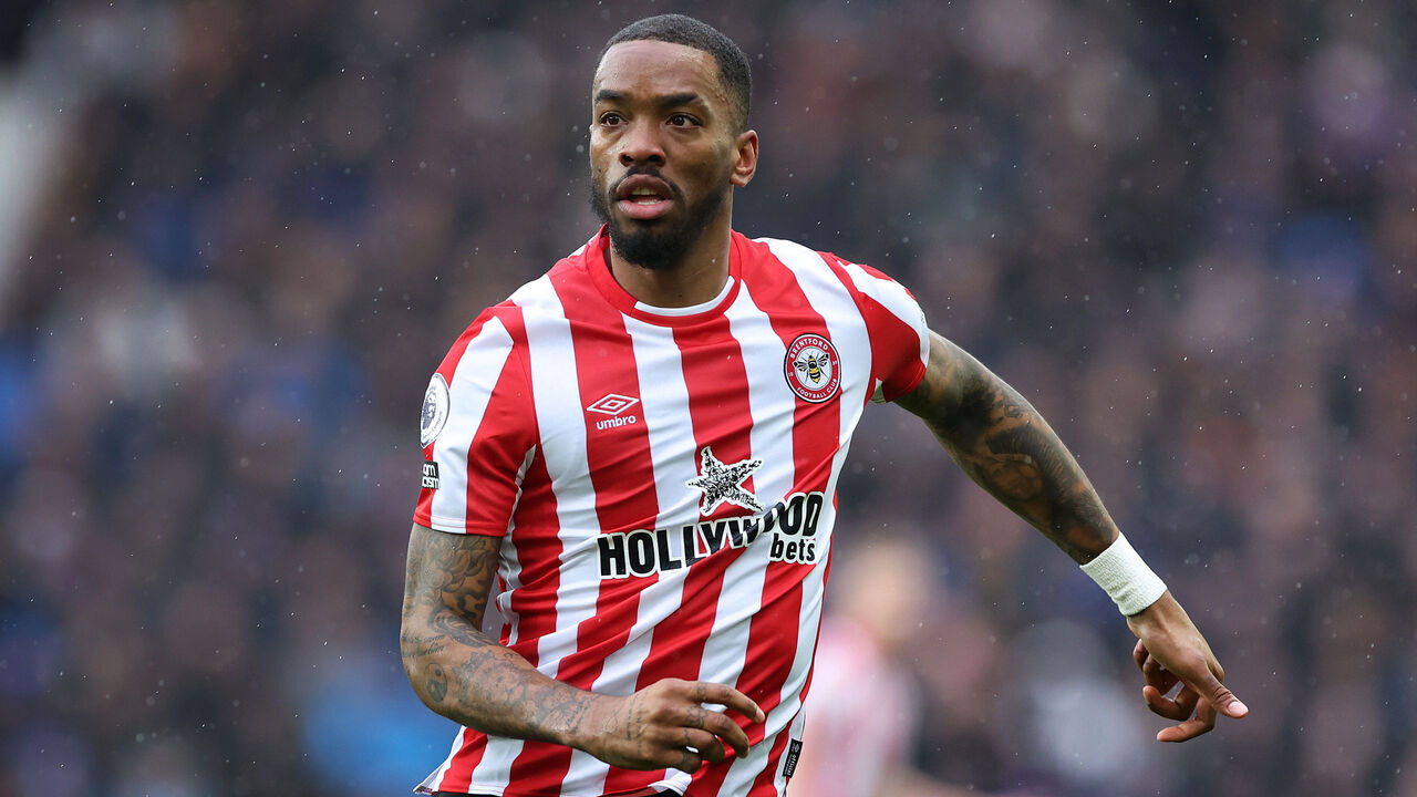 LIVERPOOL, ENGLAND - MARCH 11: Ivan Toney of Brentford FC during the Premier League match between Everton FC and Brentford FC at Goodison Park on March 11, 2023 in Liverpool, England.